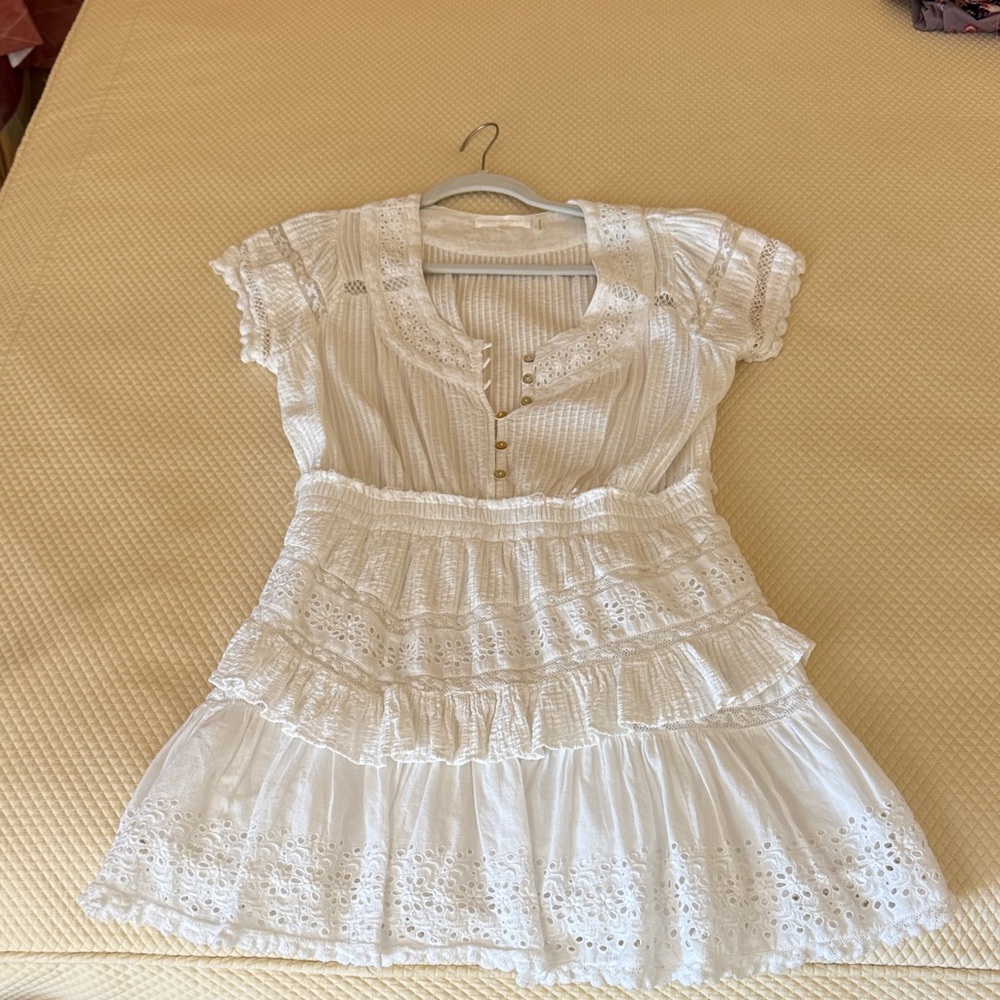 LoveShackFancy White Eyelet Mini Dress